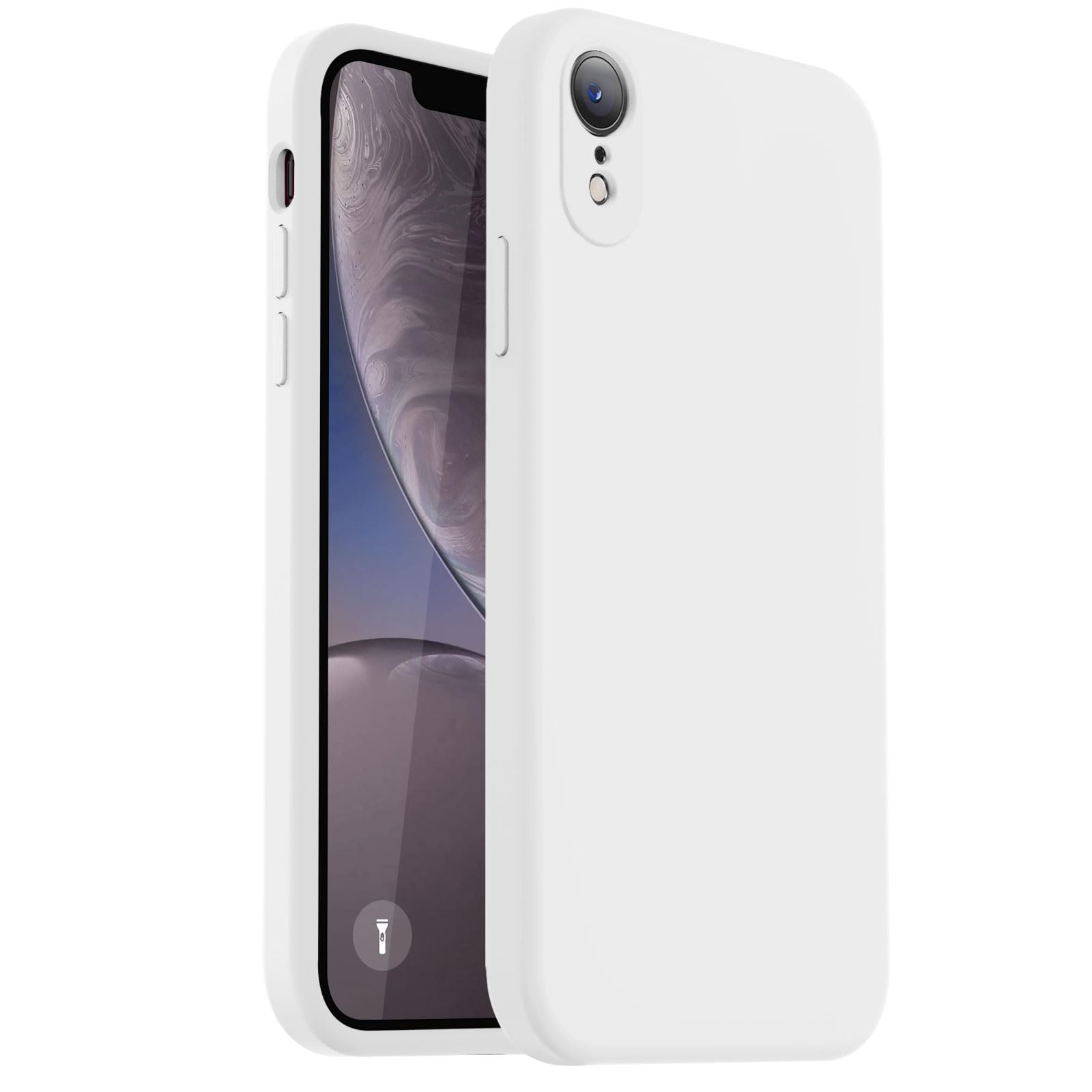 Vooii Compatible With Iphone Xr Case, Upgraded Liquid Silicone With [Flat Edges] [Camera Protection] [Soft Anti Scratch Microfib