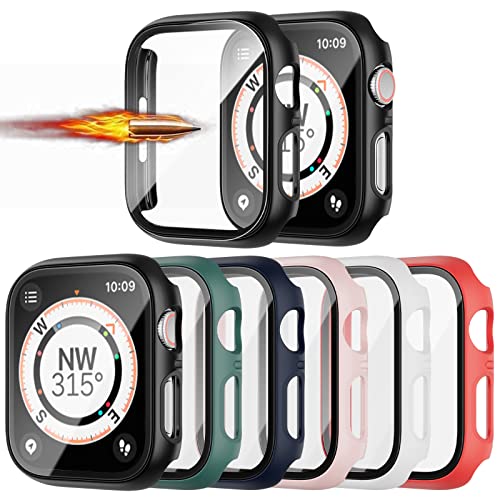 6 Pack Hard Case Compatible For Apple Watch Series 3 38Mm With Built In Tempered Glass Screen Protector,Jzk Thin Bumper Full Cov