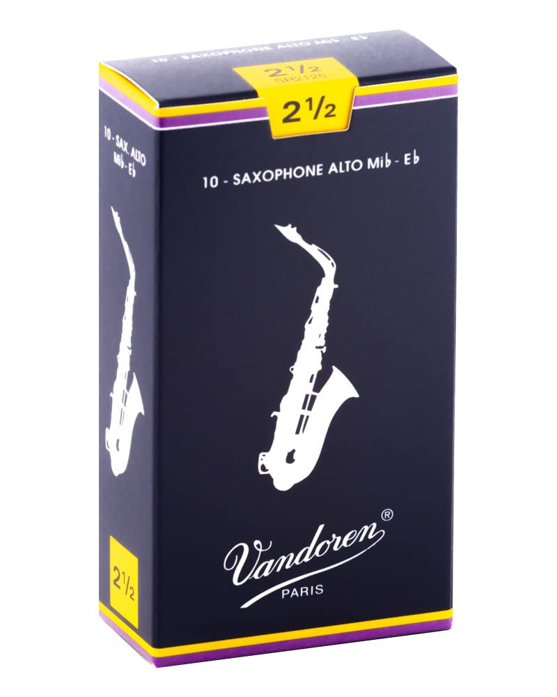 Vandoren Sr2125 Alto Sax Traditional Reeds Strength 25 Box Of 10