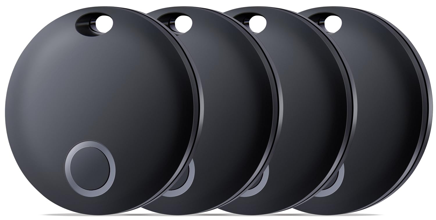 Reyke Smart Tag, Bluetooth Luggage Tracker, Works With Apple Find My (Ios Only), Item Locator For Keys, Luggage, Backpack, Wallet, Ip67 Waterproof, 4 Pack