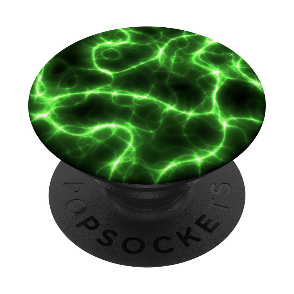 Green Lightning Abstract Textures Gift Popsockets Popgrip: Swappable Grip For Phones & Tablets Popsockets Standard Popgrip