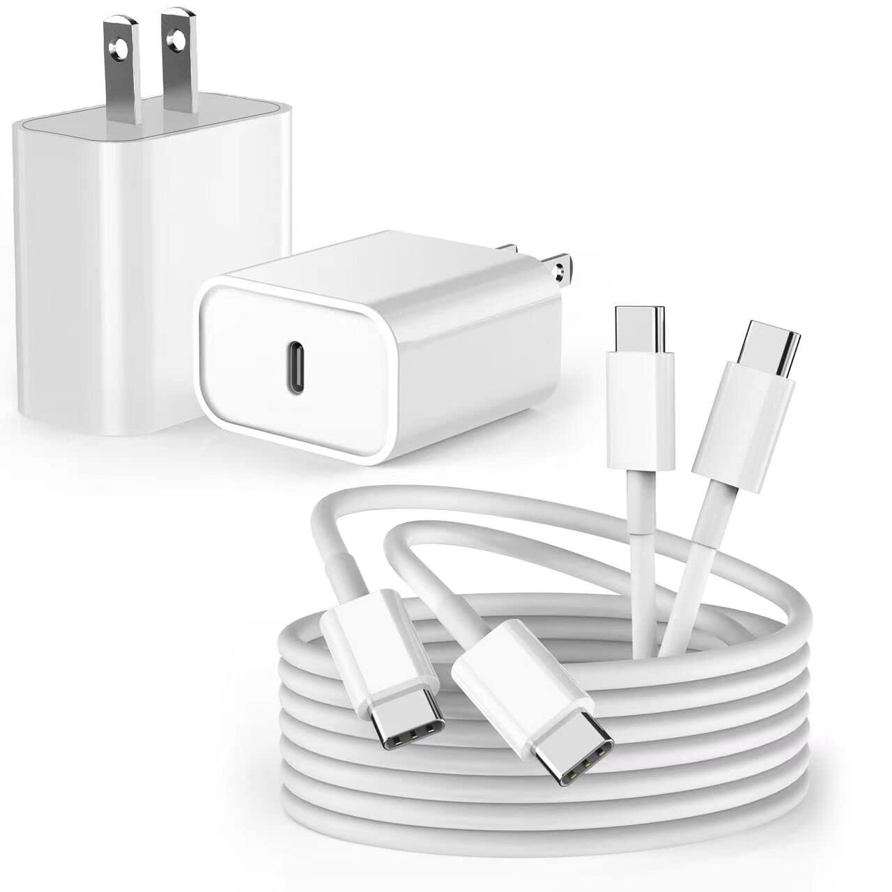 10FT Fast iPad Charger, iPad Pro Charger Cord [2Pack] 10FT USBC to USB C Cable iPad Cord 20W USB C Charger iPad Charging Block f