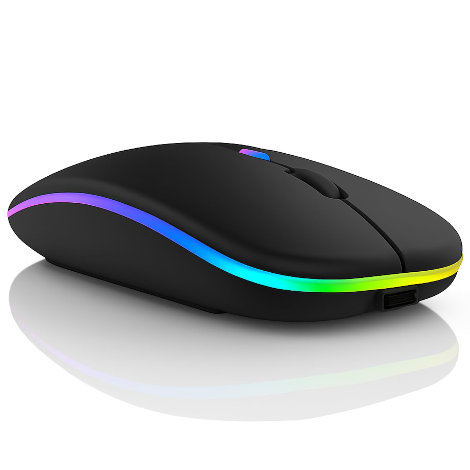 Nexurion Wireless Mouse for Laptop & PC  Magic, Bluetooth, Rechargeable USBC, Slim Design with RGB Backlight, Dual Mode 2.4GHz