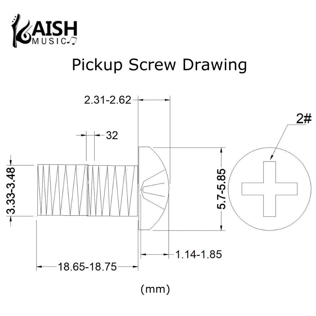Kaish 20 Pack Stainless Steel American #6 32 Single Coil Pickup Screws With Springs For Stratocaster/Telecaster Black