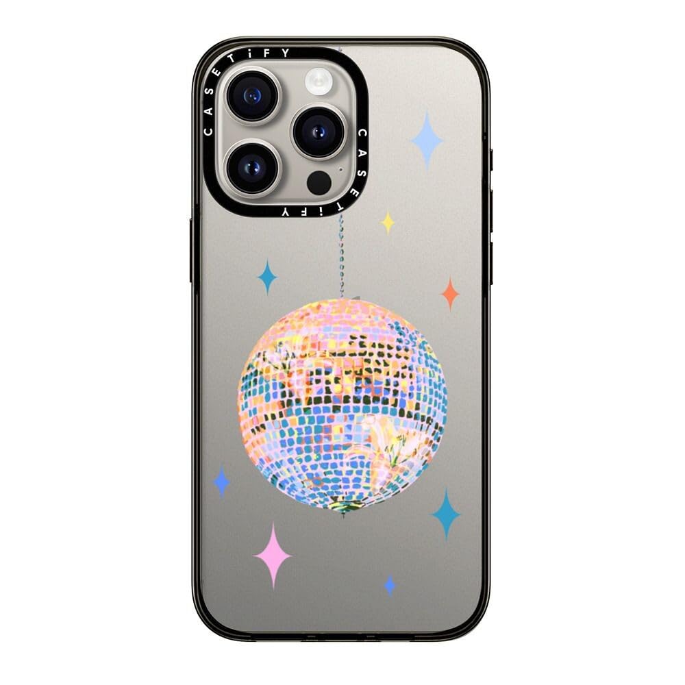 Casetify Compact Case For Iphone 15 Pro Max [2X Military Grade Drop Tested / 4Ft Drop Protection]   Disco   Clear Black