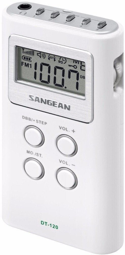 Sangean Dt 120 Am/Fm Stereo Pll Synthesized Pocket Receiver, White