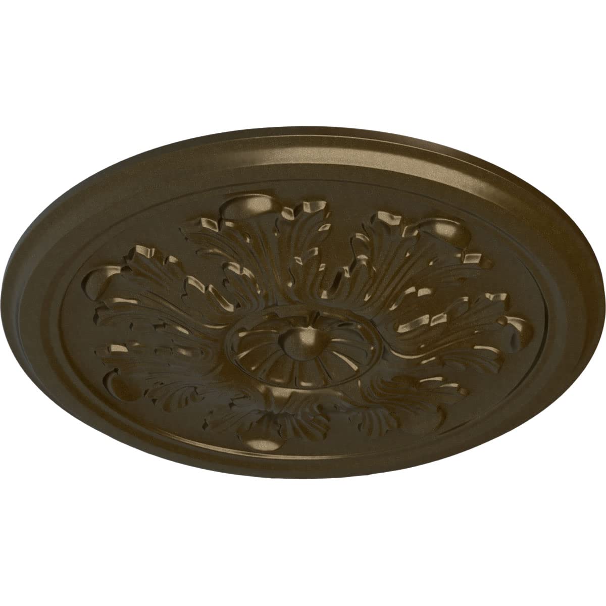 Ekena Millwork Cm12Lebrs Legacy Acanthus Ceiling Medallion, 12 3/4''Od X 7/8''P (Fits Canopies Up To 3 1/2''), Hand Painted Bras