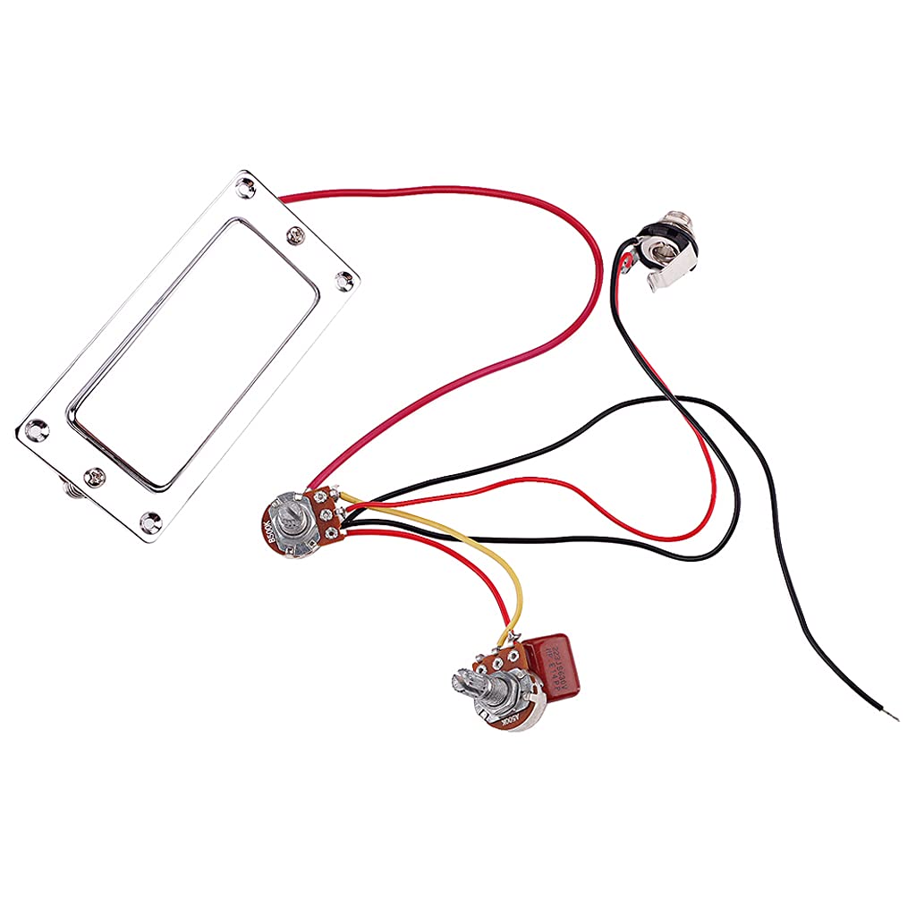Alnicov Dual Coil Closed Humbucker,Pre Wired Pickup Harness Kit With 500K Volume Tone Jack For Electric Guitar
