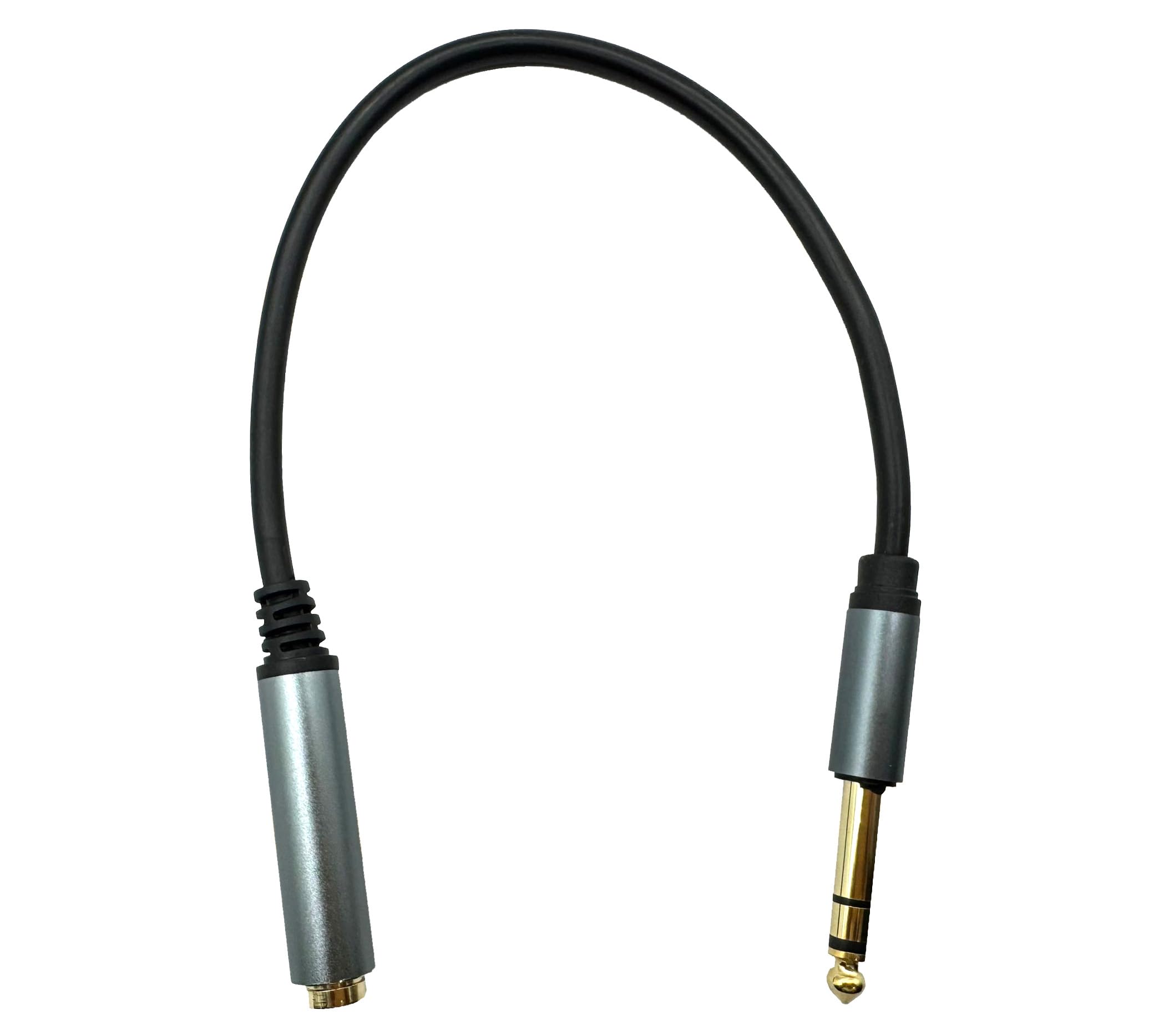 Halokny 6.35Mm To 6.35Mm Audio Cable Golden Plated 1/4 Inch Female To Male 1/4 Inch Trs Stereo Audio Jack Guitar Cable Converter