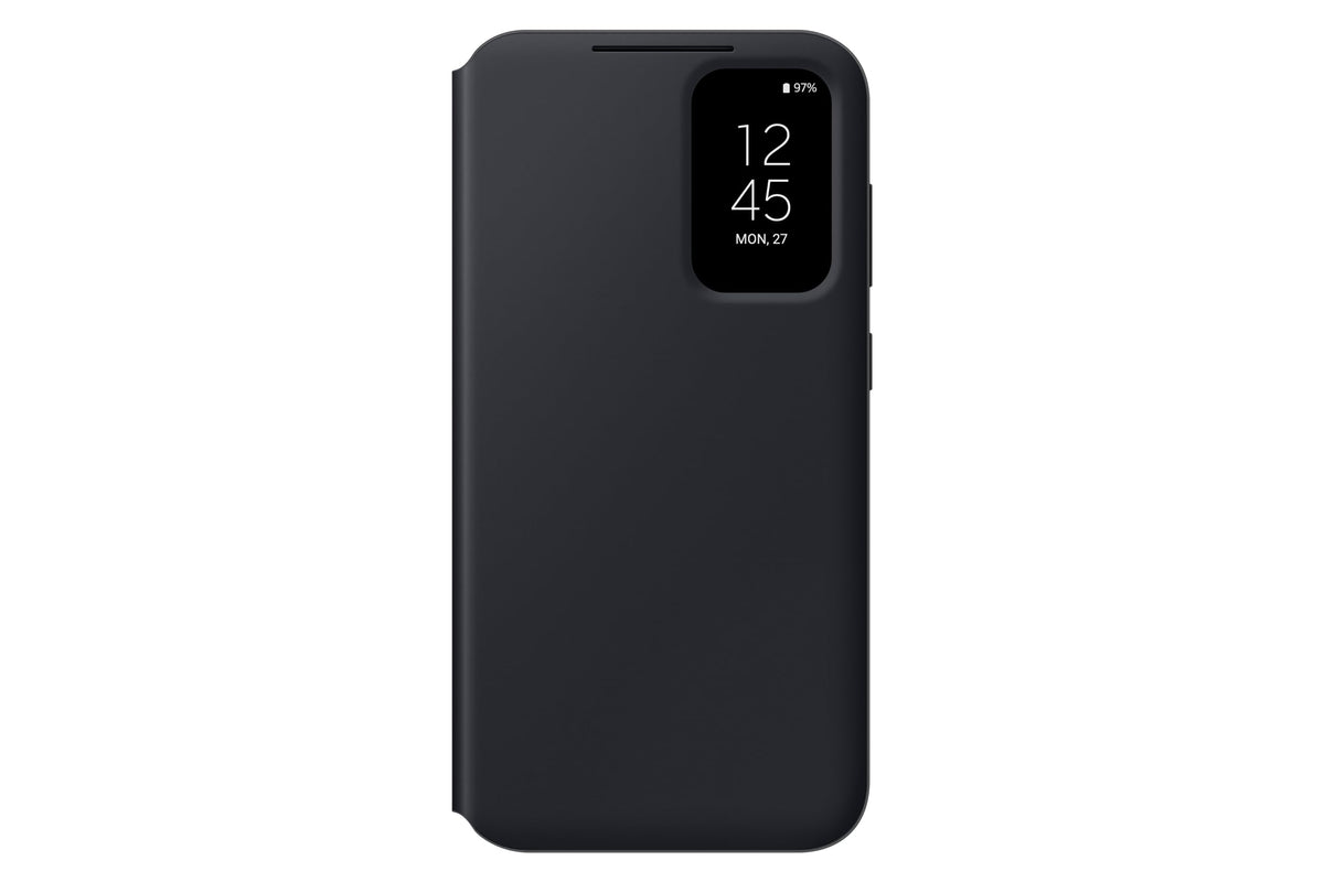 SAMSUNG Galaxy S23 FE S-View Wallet Phone Case, Protective Cover with Card Holder Slot, Finger Tap Display Window, US Version, EF-ZS711CBEGUS, Black
