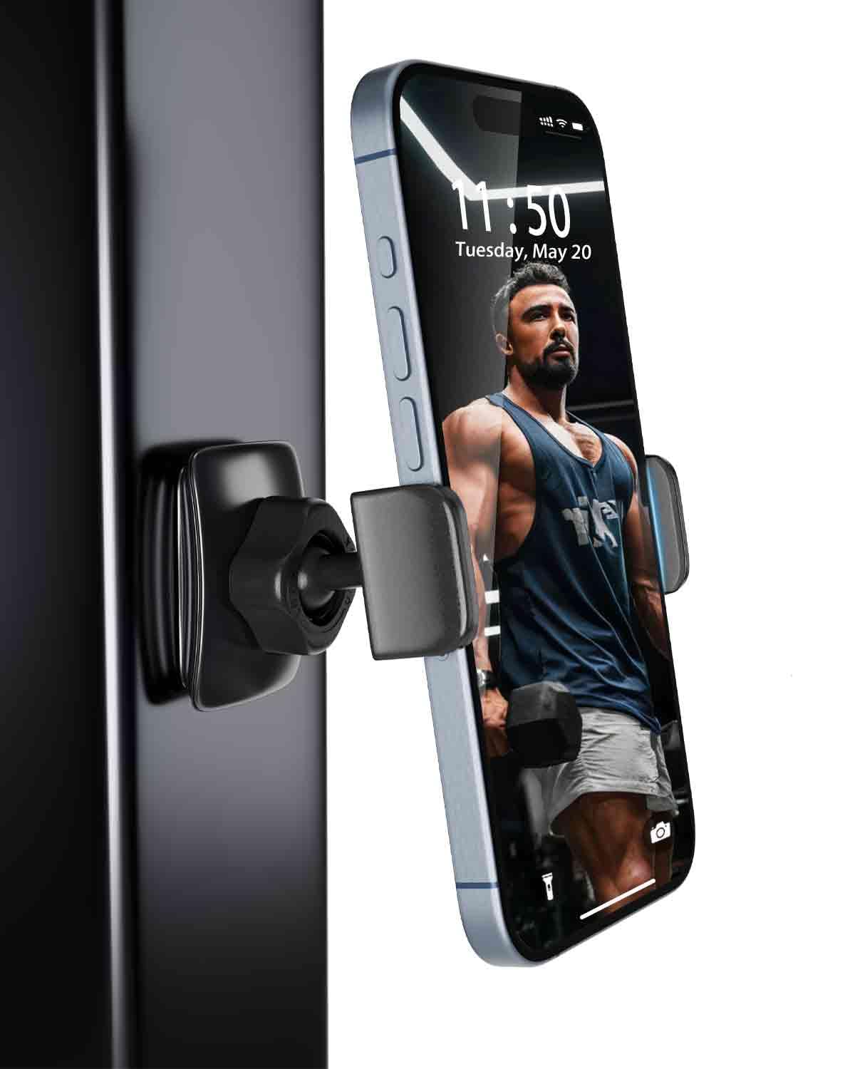 Sunmig Gym Magnetic Phone Holder Mount, Portable 360 Rotatable Powerful Magnet Base Phone Mount For Gym Equipment, Gym Accessori