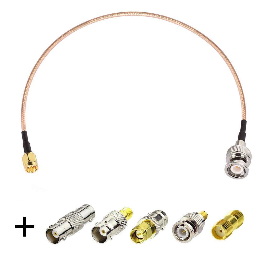 Superbat SMA Male to BNC Male Cable 6inches + 5pcs RF Coax Adapter Kit SMA to BNC Cable SMA BNC Adapter Cable Kit for RF Applications/Antennas/Wireless LAN Devices/Wi-Fi Radios External Antenna etc