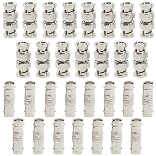 Wmycongcong 30 Pcs Bnc Female To Female Straight Coupler Adapter + Bnc Male To Male Straight Coupler Adapter For Cctv Security C