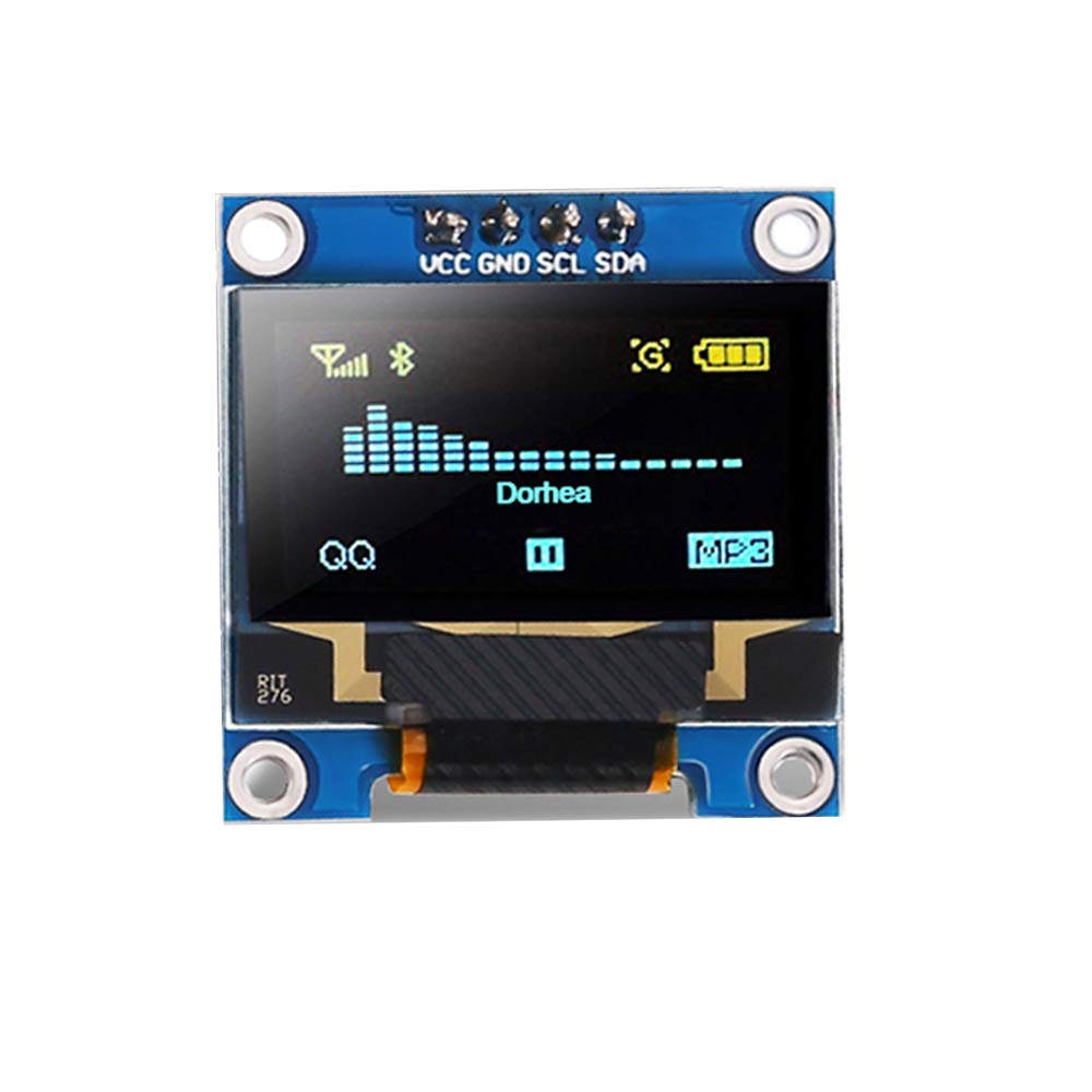 Dorhea 6Pcs 0.96�� Oled Display Module 12864 128X64 Pixel Lcd Yellow Blue Ssd1306 Driver Board I2C Serial 0.96 Inch Iic Chip 4 Pin Self Luminous Display Board Compatible With Raspberry Pi