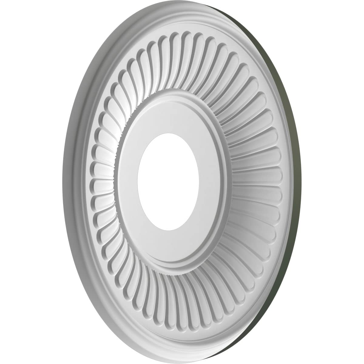 Ekena Millwork 13Od X 3 1/2Id X 3/4P Berkshire Thermoformed Pvc Ceiling Medallion (Fits Canopies Up To 5 3/4), Ultracover Satin