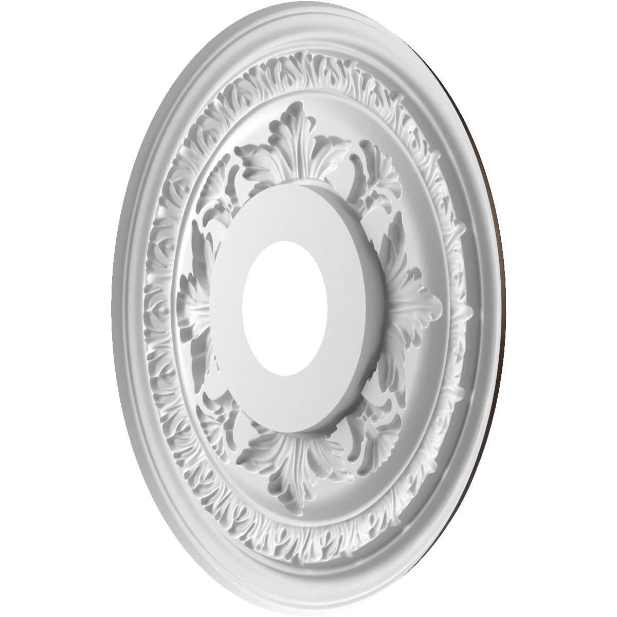 Ekena Millwork Cmp16Bacab Baltimore Thermoformed Pvc Ceiling Medallion (Fits Canopies Up To 6 1/2), 16Od X 3 1/2Id X 1P, Metalli