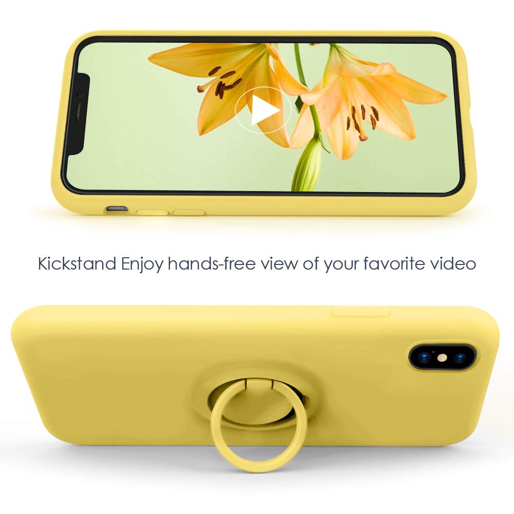 Mocca For Iphone Xs Max Silicone Case With Kickstand | Anti Scratch Full Body Shockproof Protective Case For Iphone Xs Max   Yel