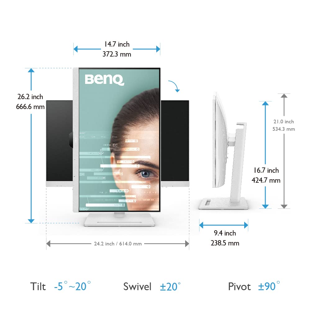 Benq Gw2790Qt Productivity Monitor 27'' 1440P | Ips| Eye Care Tech | 99% Srgb | Brightness Intelligence Gen2 | Noise Cancelling