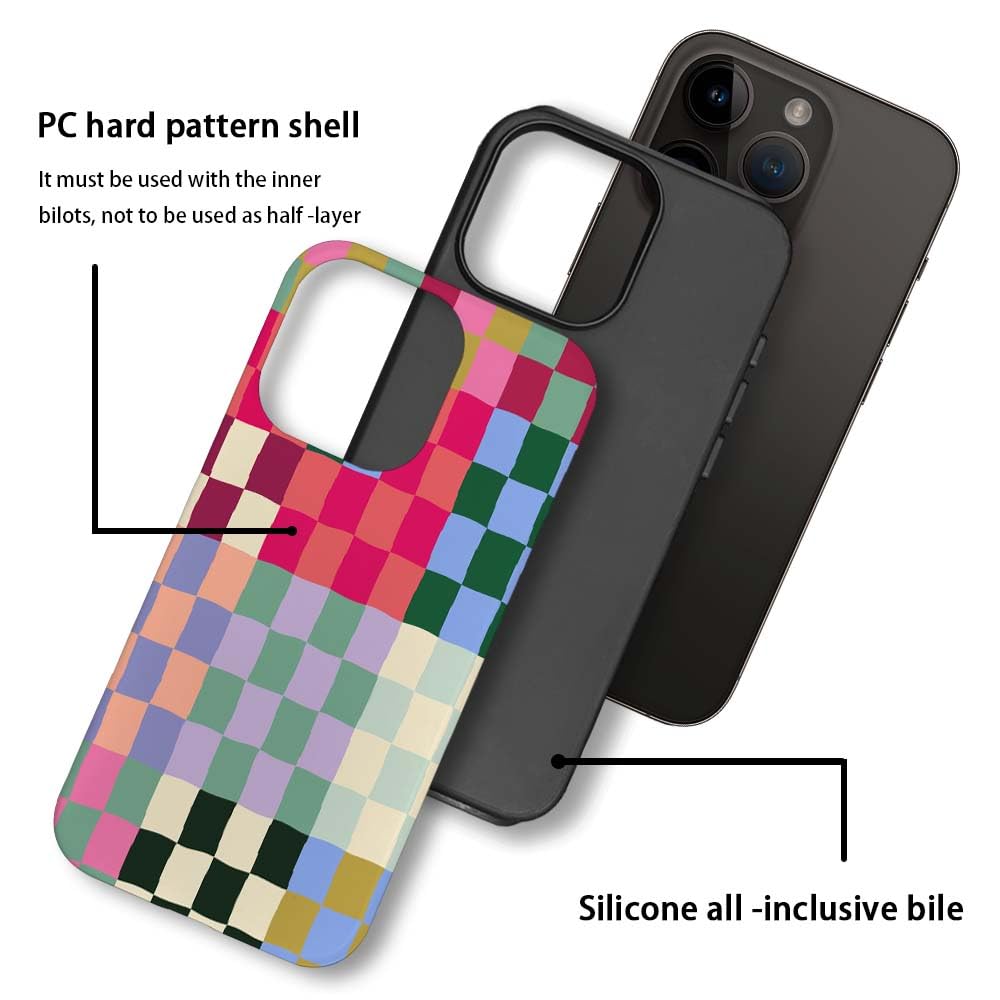 Seized Case Compatible With For Iphone 13 Pro,Colorful Checkerboard Phone Case For Girl Women Boy Men,Durable Protection Case Fo