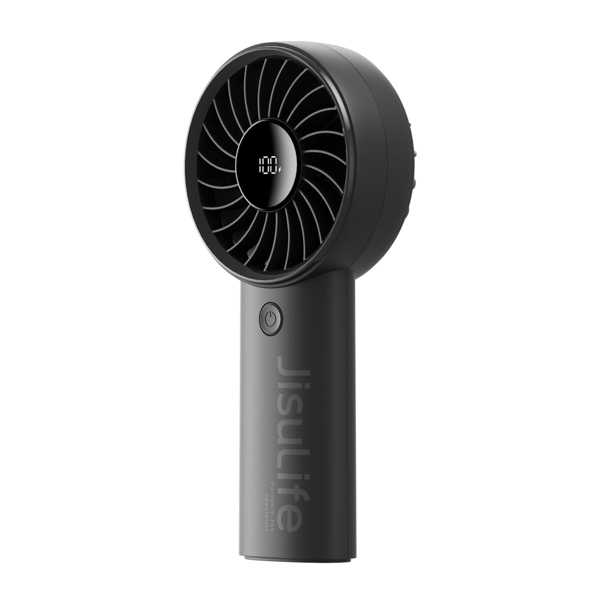 Jisulife Handheld Fan Life4 With Powerful Motor,Led Display,3600Mah Battery,5 Wind Speeds,Lanyard; Usb Rechargeable Hand Held Fa