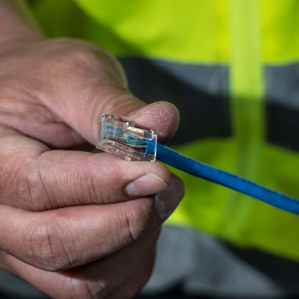 Klein Tools Vdv826 763 Pass Thru Modular Data Plug, Rj45 Cat6, Gold Plated, Pass Through Connectors 200 Pack