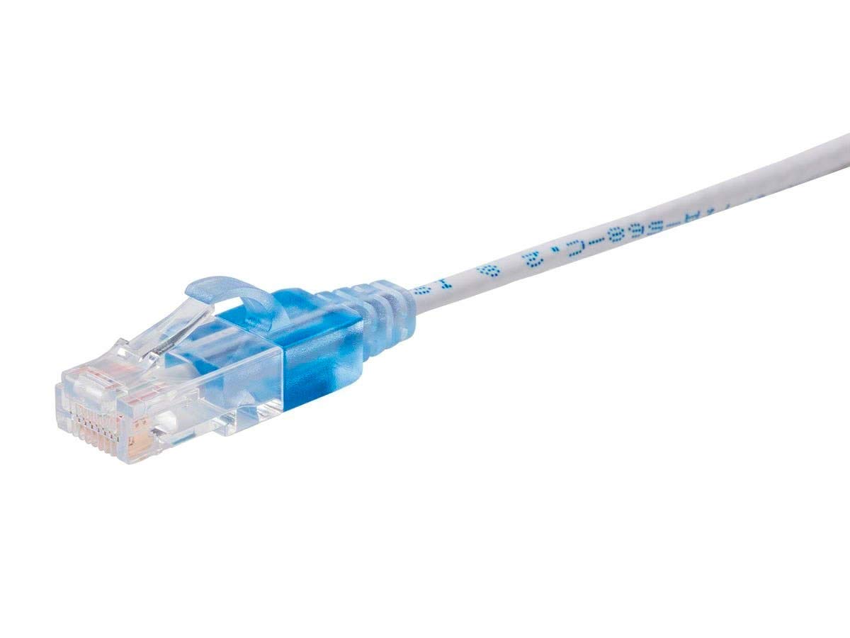 Monoprice Cat6A 20Ft White 10 Pk Patch Cable Utp 30Awg 10G Pure Bare Copper Snagless Rj45 Slimrun Series Ethernet Cable