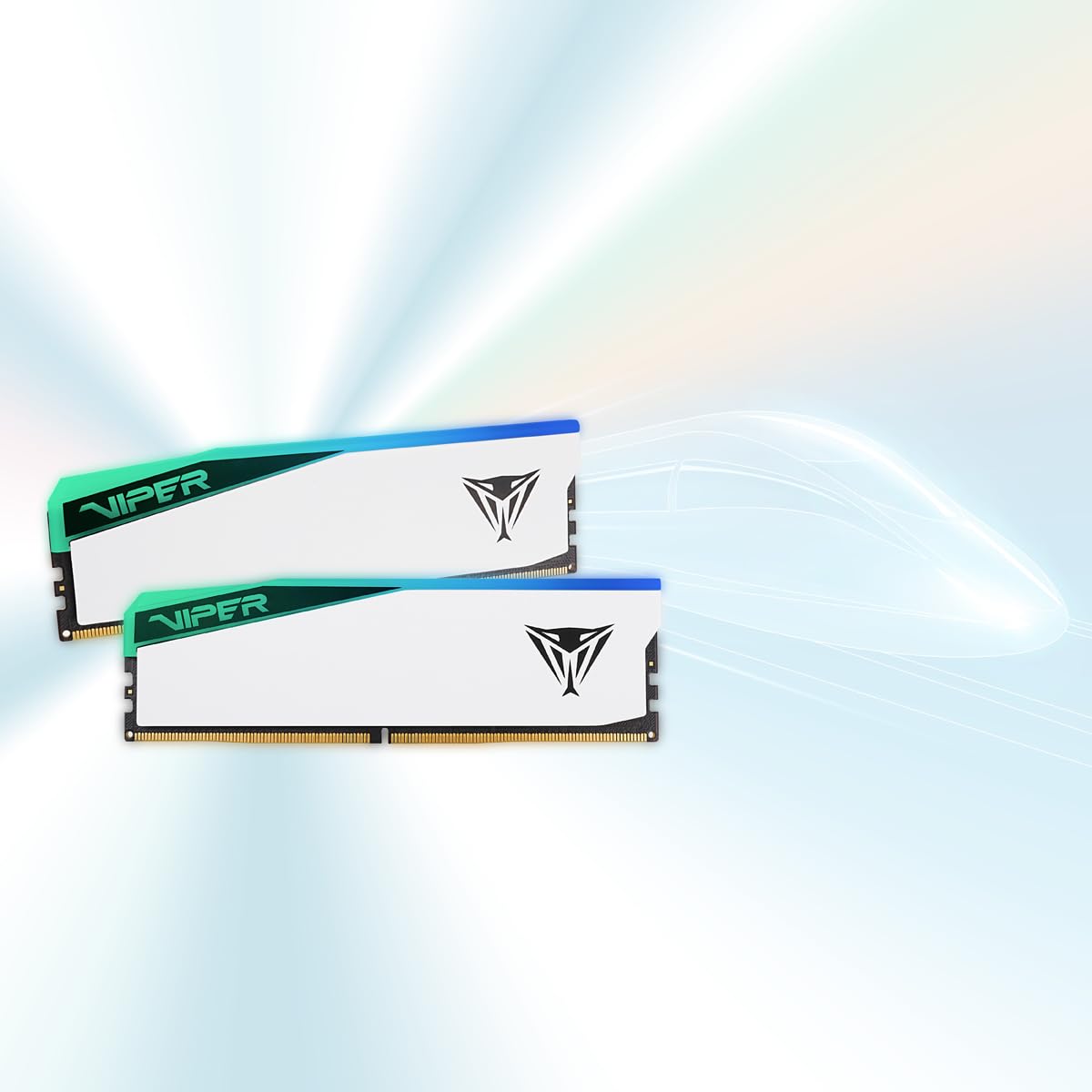 Patriot Memory Viper Elite 5 RGB DDR5 RAM 64GB (2x32GB) 6200MT/s CL42 UDIMM Gaming Memory Kit White Aluminum
