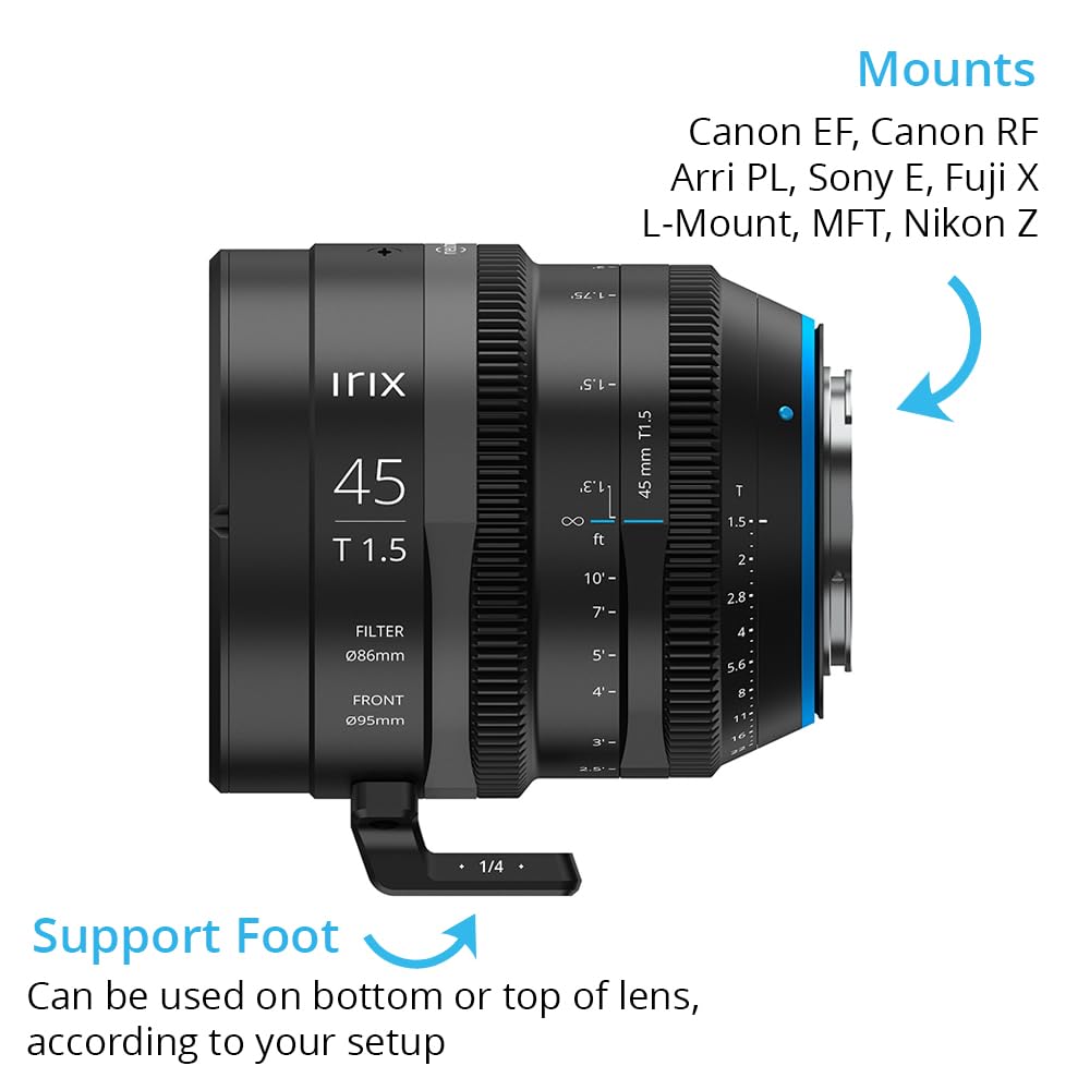 Irix Cine 45Mm T1.5 Cinema Lens For Canon Ef Mount (Feet)