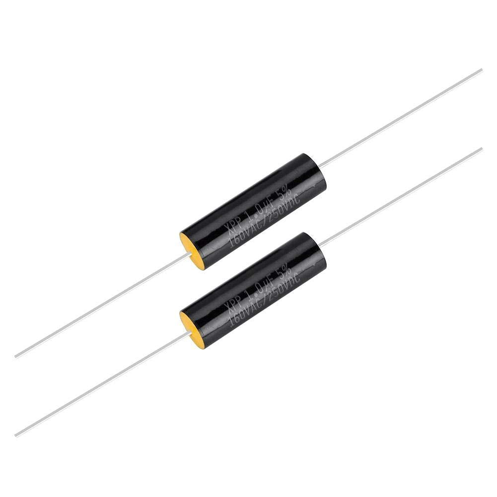 Zerone 2Pcs Capacitor Frequency Divider Capacitance Audio Speaker Capacitor With Pure Copper Wire Pins(1Uf)