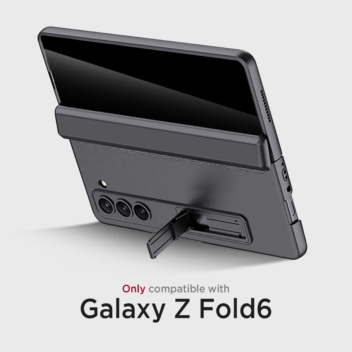 Miimall For Galaxy Z Fold 6 Case With Privacy Screen Protector, Built In Adjustable Kickstand & Magnetic Hinge & Upgraded Camera