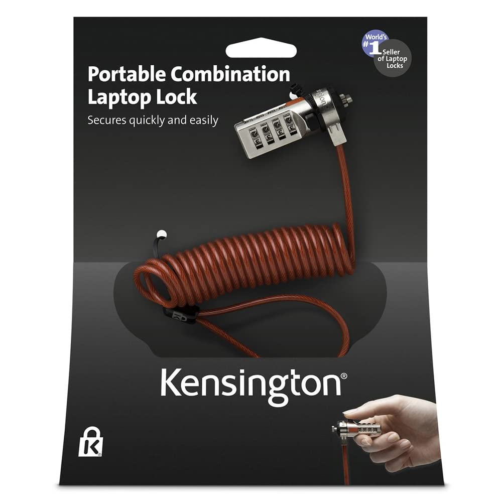 Kensington Portable Combination Cable Lock For Laptops And Other Devices   Red (K64671Am)
