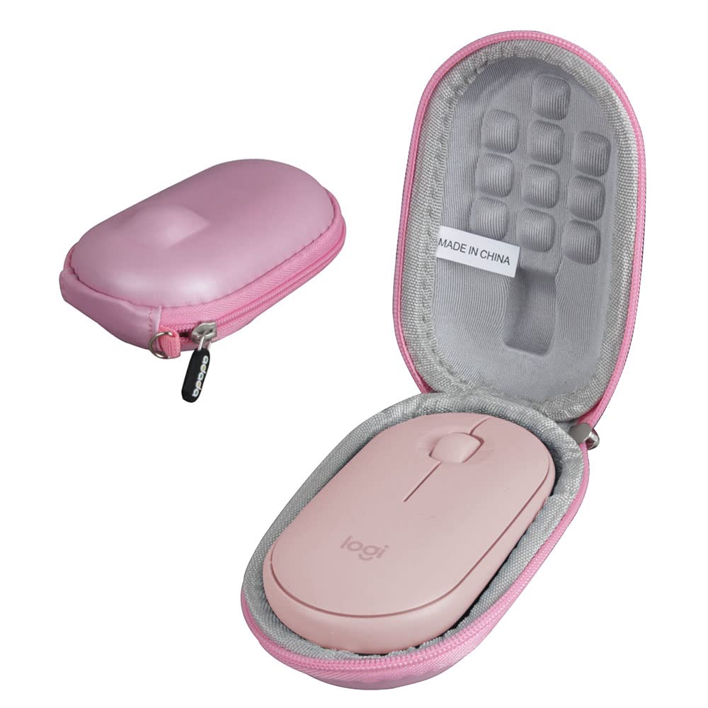 Adada Hard Travel Case For Logitech Pebble M350 Wireless Mouse (Pink)