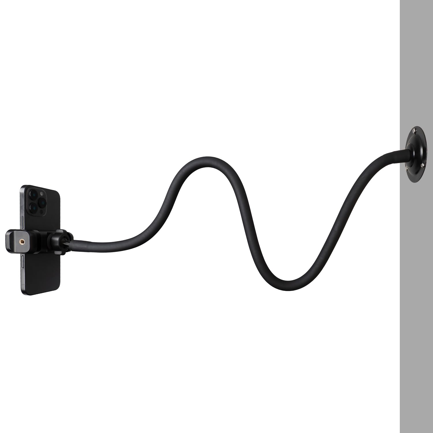 Mippko Wall Mount Phone Holder,31.5'' / 80 Cm Long Gooseneck Arm Metal Base Aluminum Alloy Ball Head Phone Clip Mount,Compatible