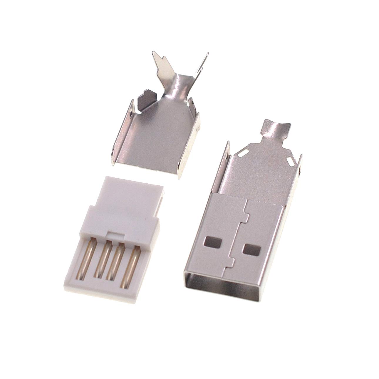 Oiyagai 40Pcs Soldering Usb Type A Male Connector With Metal Shell For Diy