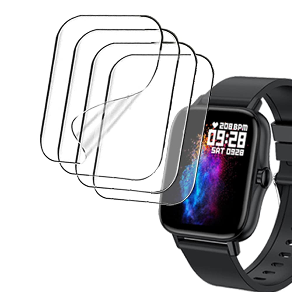 Smaate Soft Screen Protector Compatible With 1.69 Or 1.7 Smartwatch Iaret I18, Tensky 208Bt, Andfz T42, Geelyda Y20 Pro, Smaiit