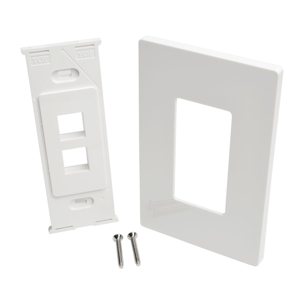 Tripp Lite Single Gang 2 Port Universal Keystone Wall Plate, Cat5/6/6A, Usb, Hdmi, Displayport, Rca, White (N080 102)