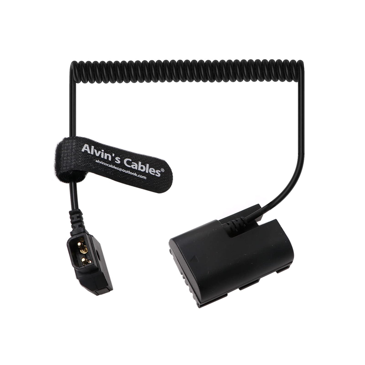 E6 Dummy Battery To D Tap Coiled Cable For Canon R5C Alvin'S Cables