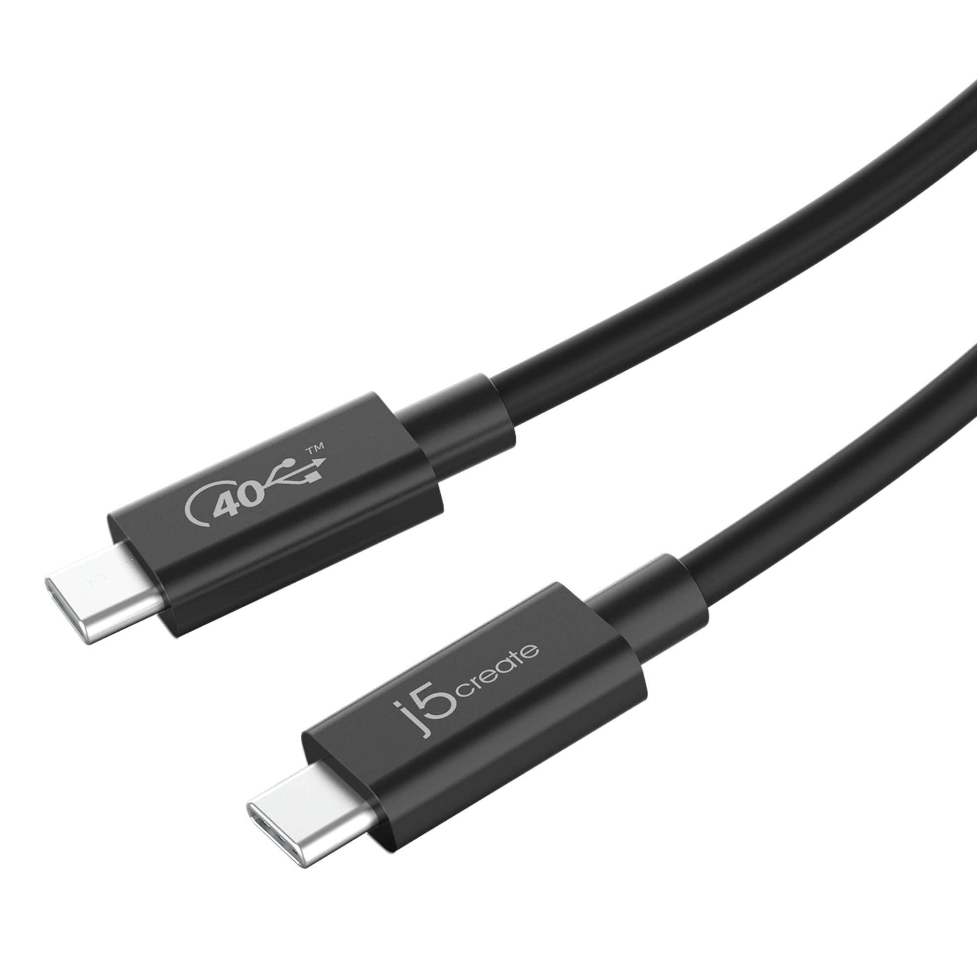 j5create CB JUC28L08 USBC 100W 40Gbps 2.6ft Power Cable Black Retail