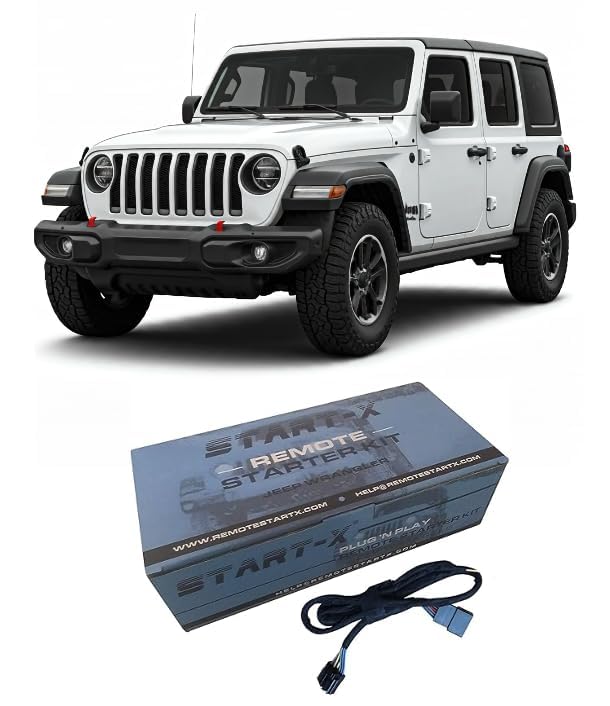 Start-X Remote Starter Kit for Jeep Wrangler Key Start 2007-2018 || Plug & Play || 3X Lock to R.S. || 10 Minute Install || Compa