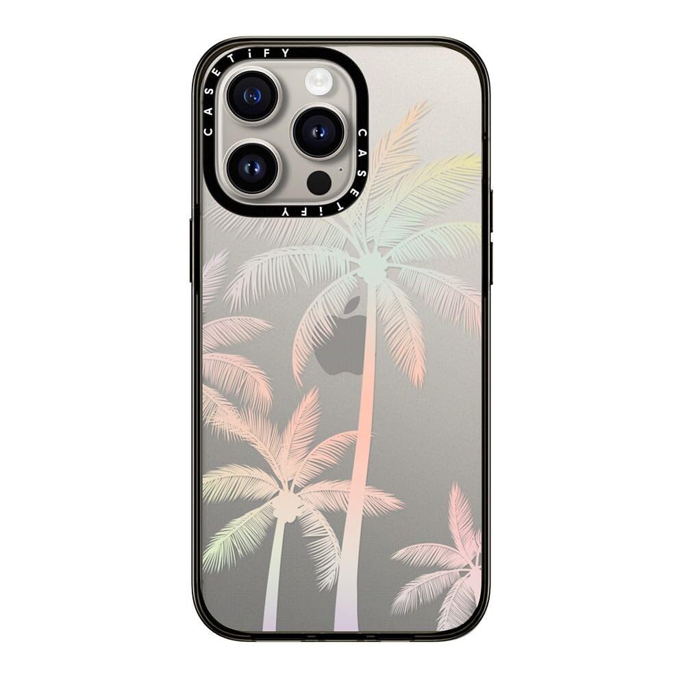Casetify Compact Case For Iphone 15 Pro Max [2X Military Grade Drop Tested / 4Ft Drop Protection]   Modern Tropical Palm Tree  