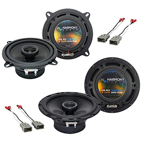 Harmony Audio Master Bundle Compatible with 1986-1987 Honda CRX HA-R5 5.25 Replacement 225W Speakers & Grills with HA-727800 Fac