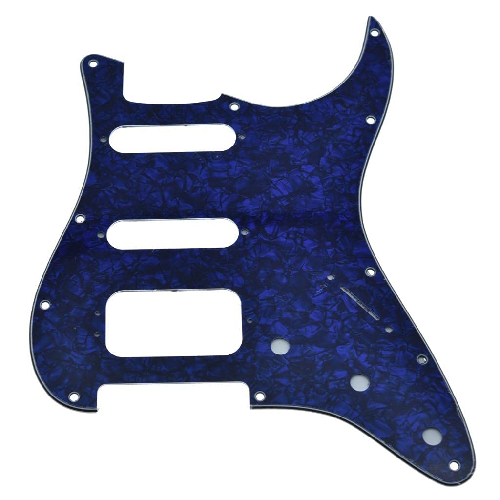 Dopro 11 Hole Strat Hss Guitar Pickguard 3 Screw Humbucking Pickup Mount For American Fd Stratocaster Blue Pearl