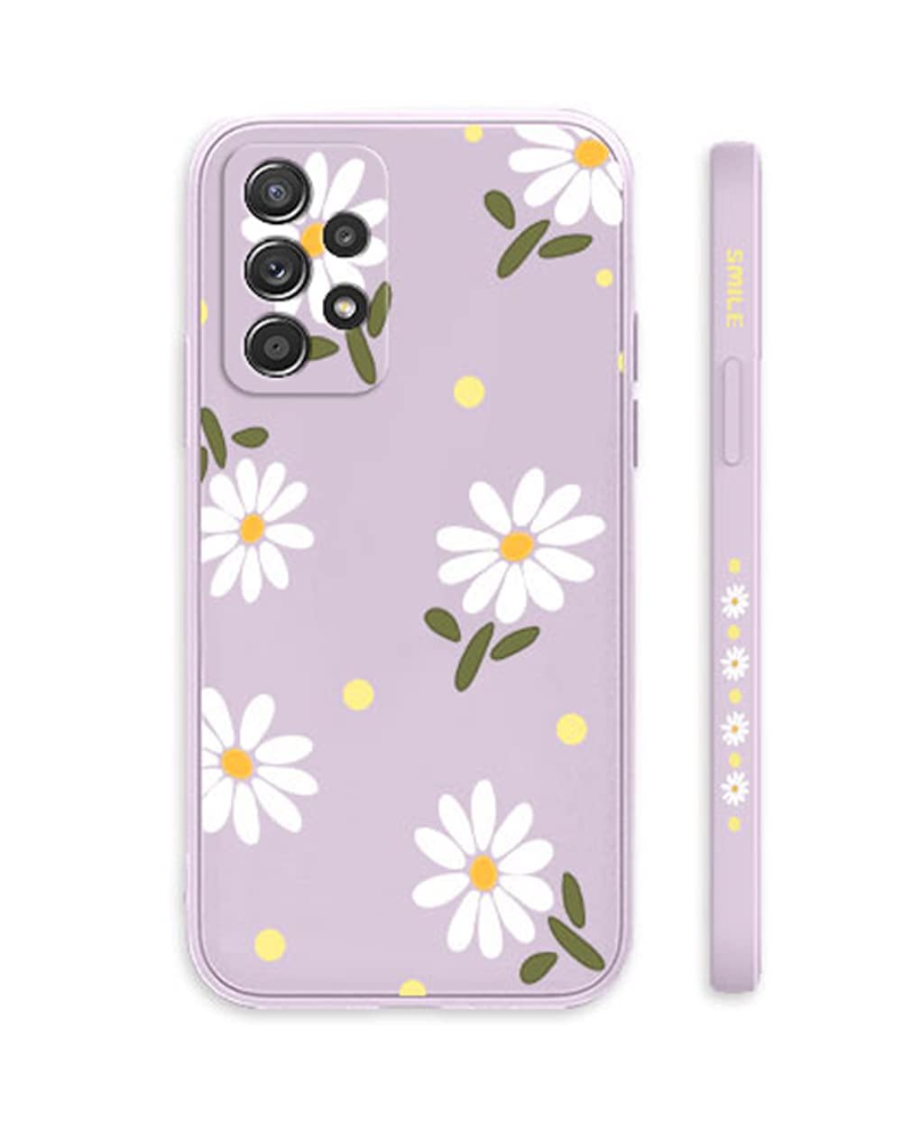Sunswim For Galaxy A53 5G Case Cute Flowers Daisy Pattern Full Camera Lens Protection Shockproof Tpu Bumper Liquid Silicone Prot