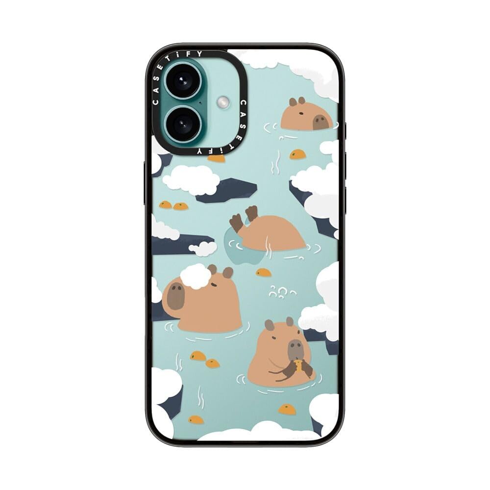 Casetify Compact Case For Iphone 16 Plus [Lightweight / 4 Ft. 2X Military Grade Drop Protection/Slim]   Floating Capybara   Clea