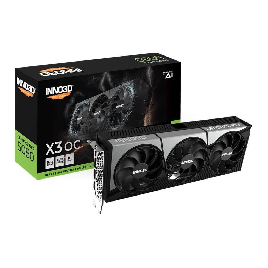 Inno3D Nvidia GeForce RTX5080 x3 OC 16GB 256Bit GDDR7 Reflex 2 Graphics Card N50803-16D7X-17603930