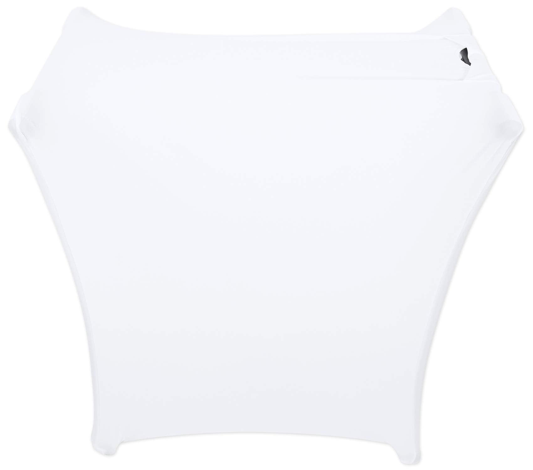 Rockville Rsc5W Universal White Dj Scrim Cloth Cover, 360-Degree X-Stand Fit, Wrinkle-Resistant, Flame Retardant, Carry Pouch, F