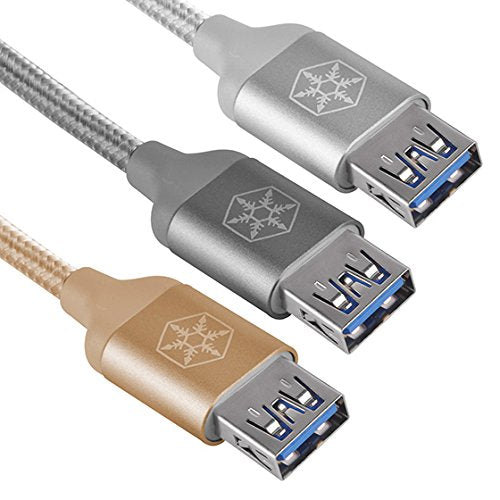 Reversible USBC to USB TYPEA female cable, 0.5 meter, Nylon Braided and aluminum shell, Gold