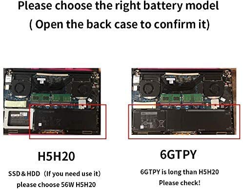 Gomarty 97Wh 6Gtpy Laptop Battery For Dell Xps 15 9560 9570 9550 7590 Precision 5510 5520 5530 5540 M5520 M5510 Vostro 7500 7590