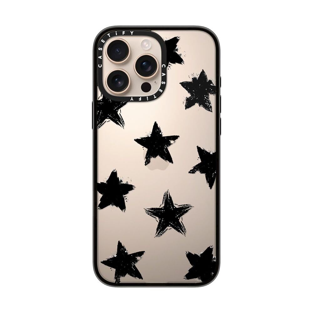 Casetify Compact Case For Iphone 16 Pro Max [Lightweight / 4 Ft. 2X Military Grade Drop Protection/Slim]   Star Marks   Clear Bl