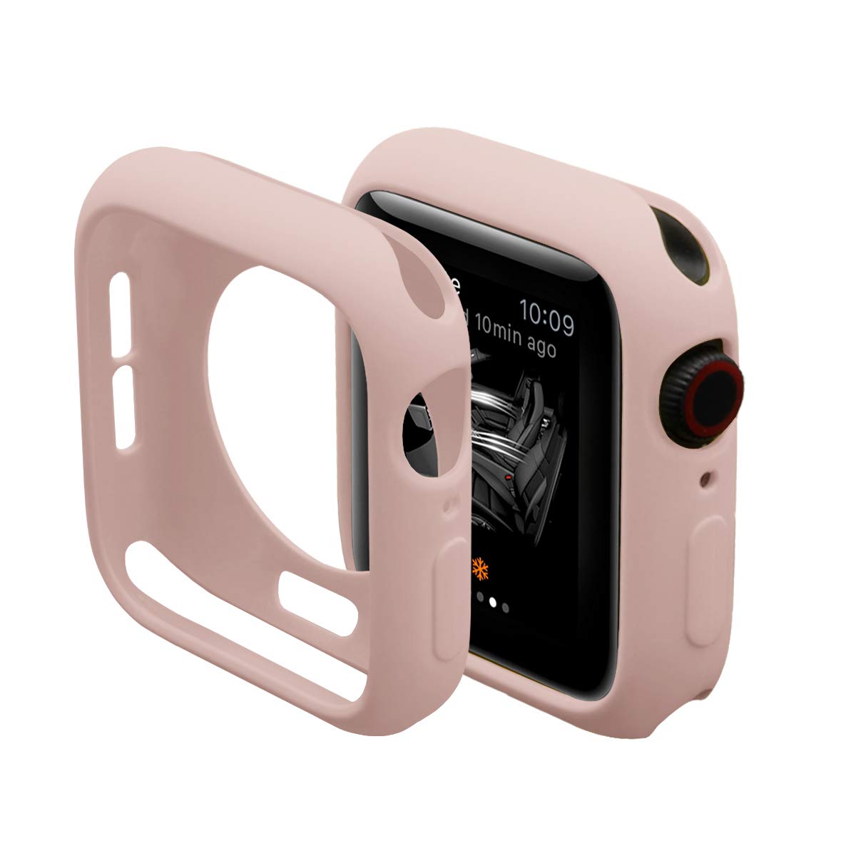 Hontao Ultra Thin Soft Tpu Shockproof Bumper Case For Iwatch Apple Watch Series 9/8/7 Sand Pink 45Mm